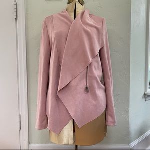 Pale Pink Asymmetric Moto-Style Jacket